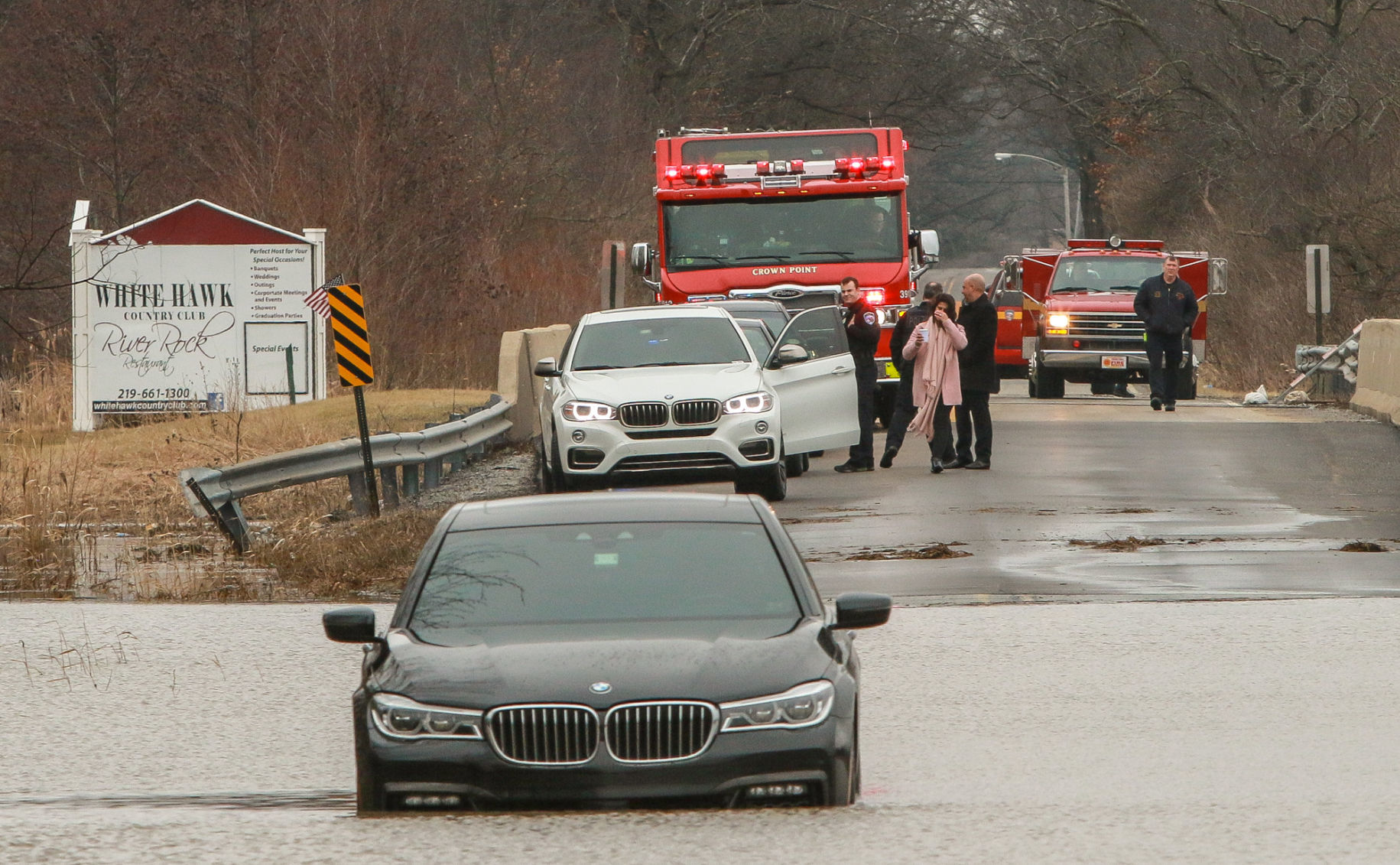 Car stranded on Clark Rd